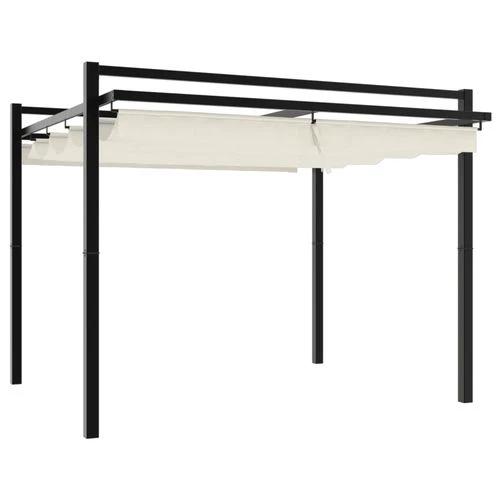 vidaXL Garden Gazebo with Retractable Roof Cream 3x3 m Aluminium by vidaXL