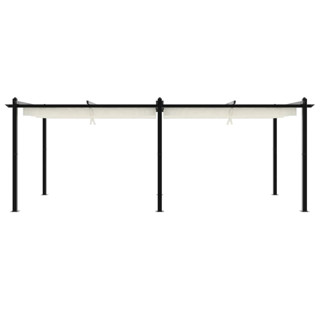 vidaXL Garden Gazebo with Retractable Roof Cream 3x6 m Aluminium by vidaXL