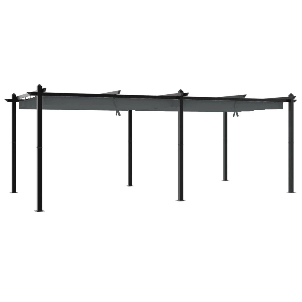 vidaXL Garden Gazebo with Retractable Roof Cream 3x6 m Aluminium by vidaXL