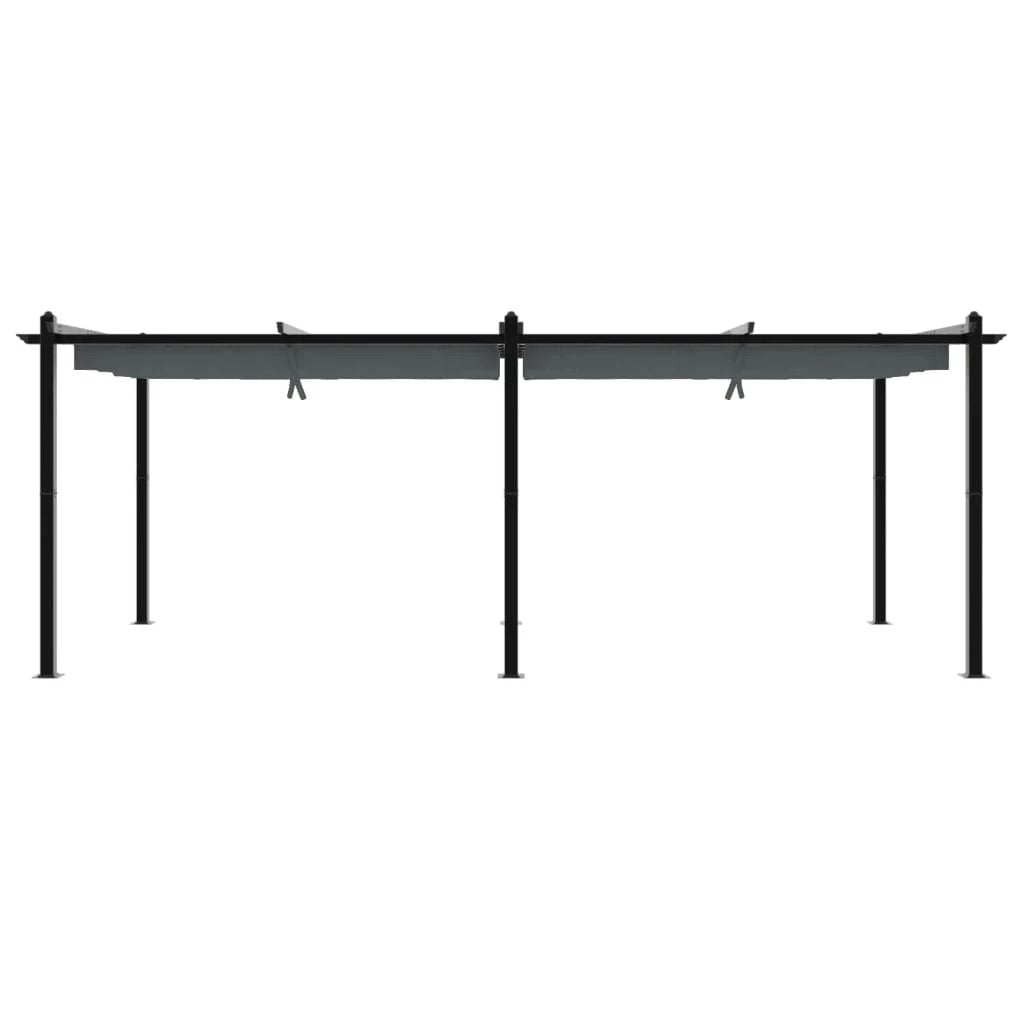 vidaXL Garden Gazebo with Retractable Roof Cream 3x6 m Aluminium by vidaXL