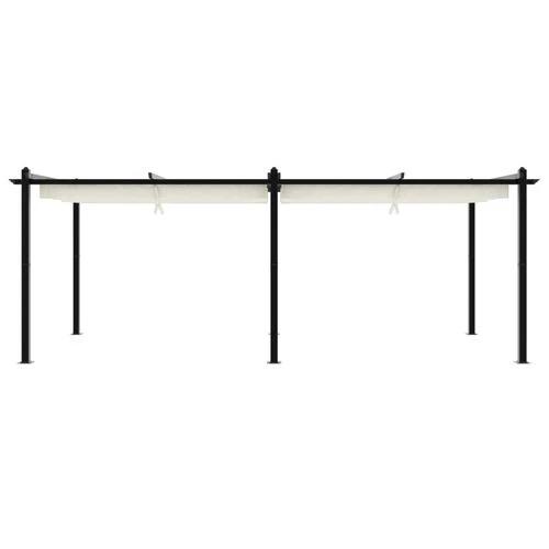vidaXL Garden Gazebo with Retractable Roof Cream 3x6 m Aluminium - Gazebos