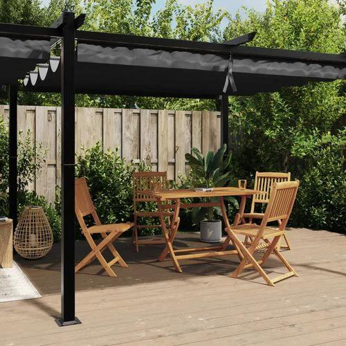 vidaXL Garden Gazebo with Retractable Roof Cream 3x6 m Aluminium by vidaXL