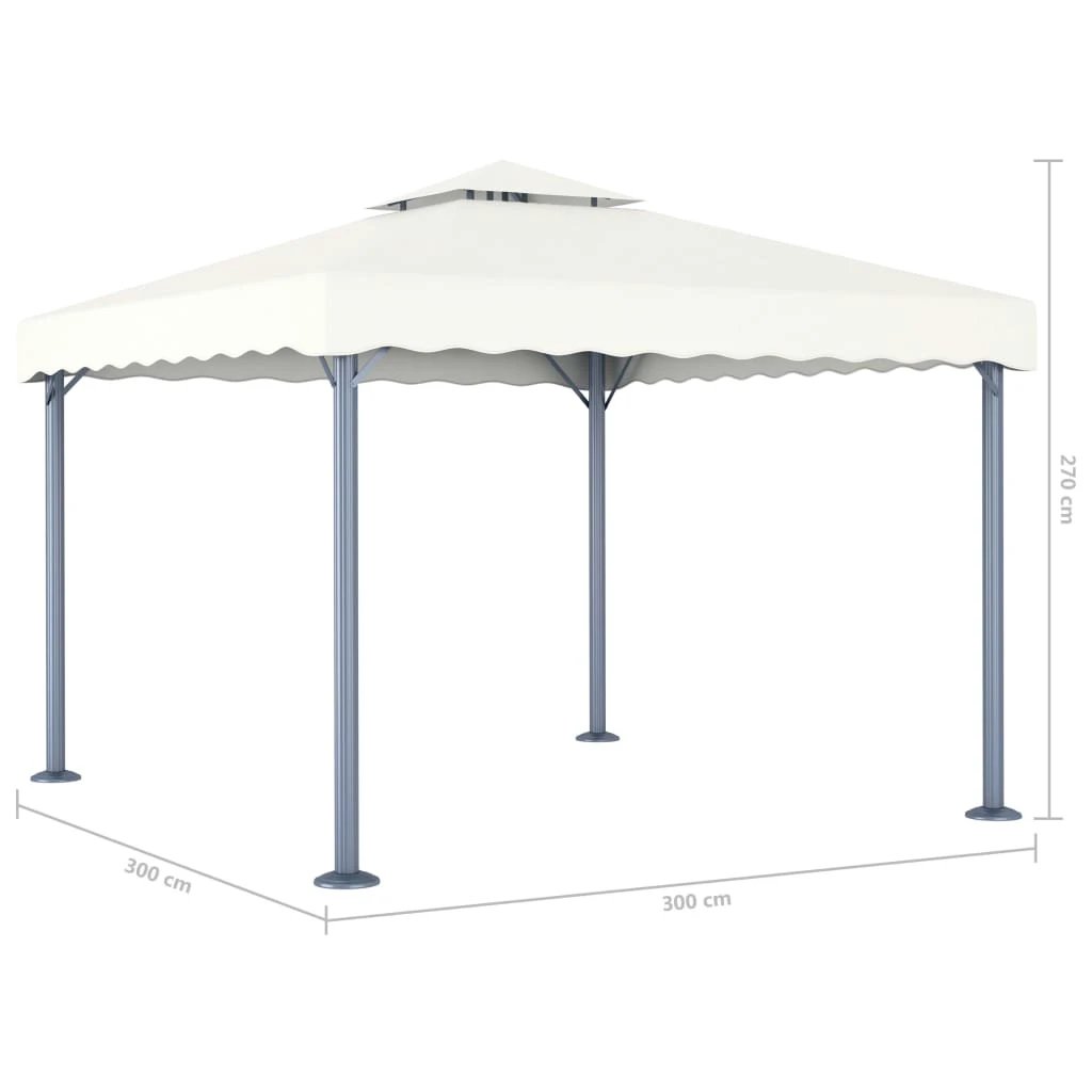vidaXL Gazebo 300x300 cm Cream Aluminium by vidaXL
