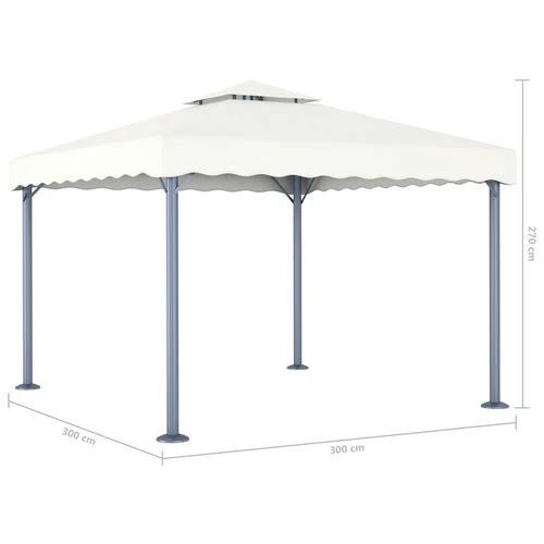 vidaXL Gazebo 300x300 cm Cream Aluminium - Gazebos