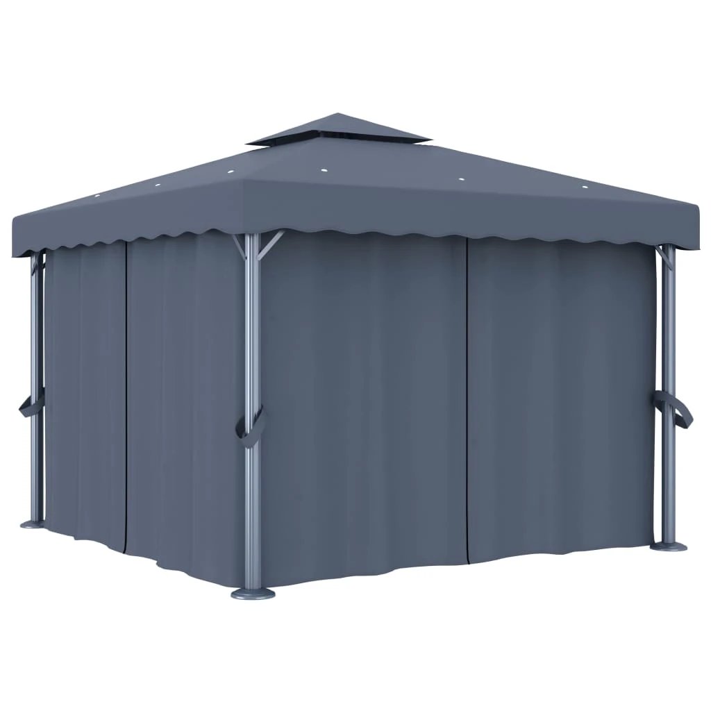 vidaXL vidaXL Gazebo with Curtain 4x3 m Cream White Aluminium - Gazebos