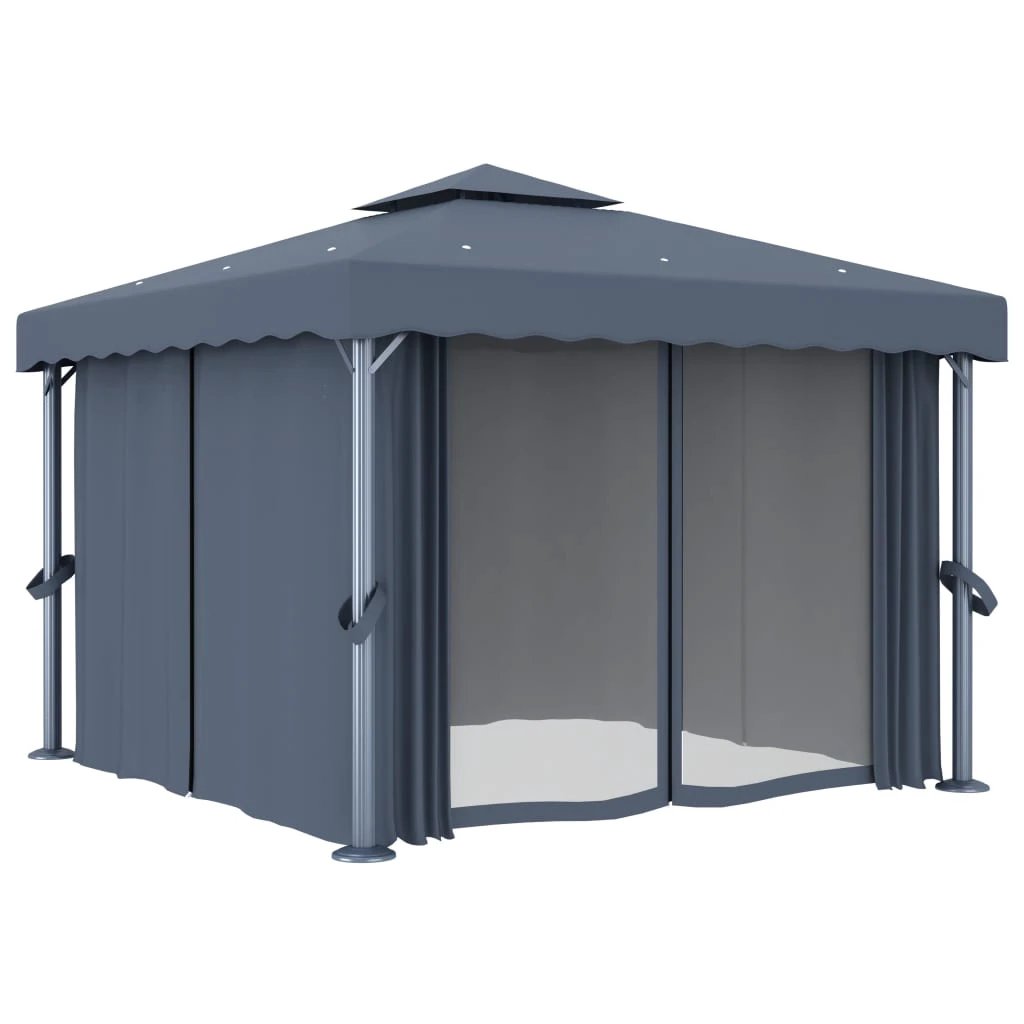 vidaXL vidaXL Gazebo with Curtain 4x3 m Cream White Aluminium - Gazebos