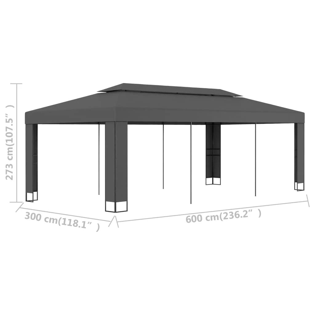 vidaXL Gazebo with Double Roof 3x3 m White - Gazebos