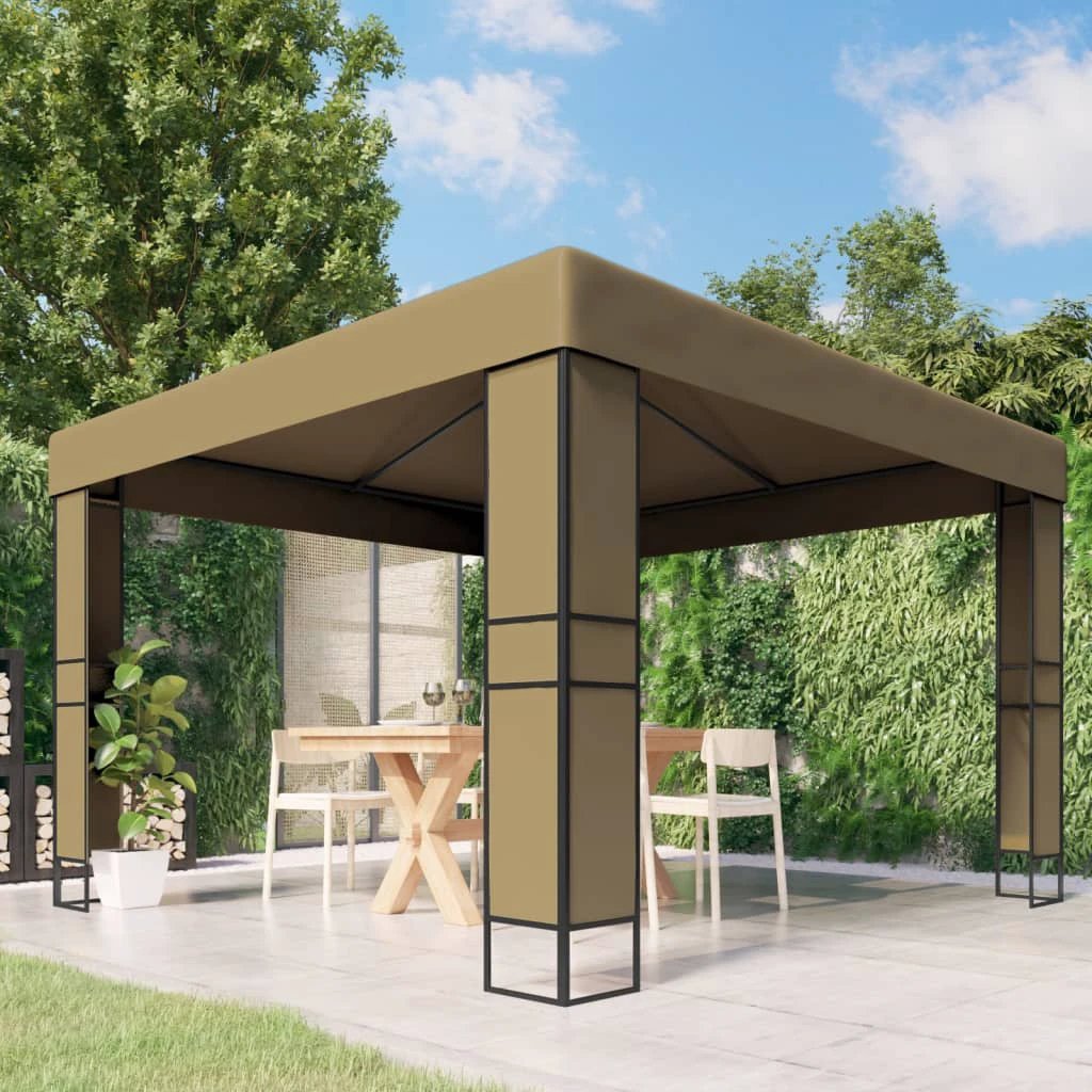 vidaXL Gazebo with Double Roof 3x3 m White - Gazebos