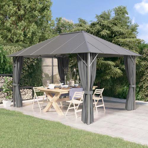 Gazebo with Roof 3x3 m Anthracite by vidaXL