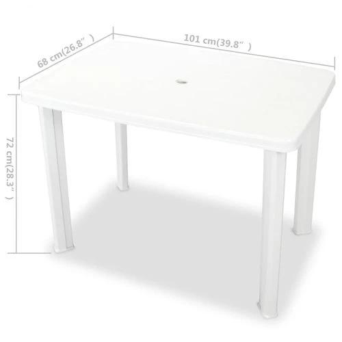 vidaXL Garden Table White 101x68x72 cm Plastic by vidaXL