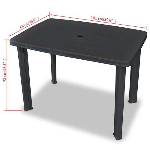 vidaXL Garden Table White 101x68x72 cm Plastic by vidaXL
