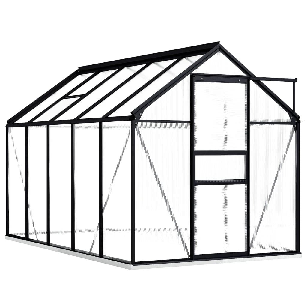 vidaXL Greenhouse with Base Frame Anthracite Aluminium 3.61 m² by vidaXL