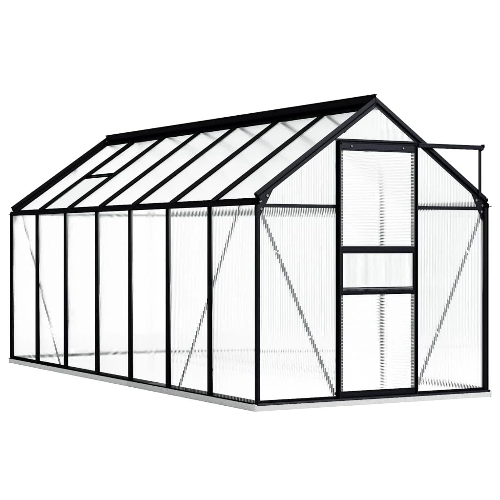 vidaXL Greenhouse with Base Frame Anthracite Aluminium 3.61 m² by vidaXL