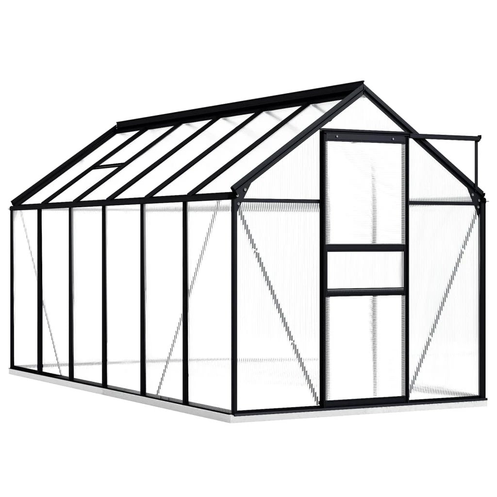 vidaXL vidaXL Greenhouse with Base Frame Anthracite Aluminium 3.61 m² - Greenhouse