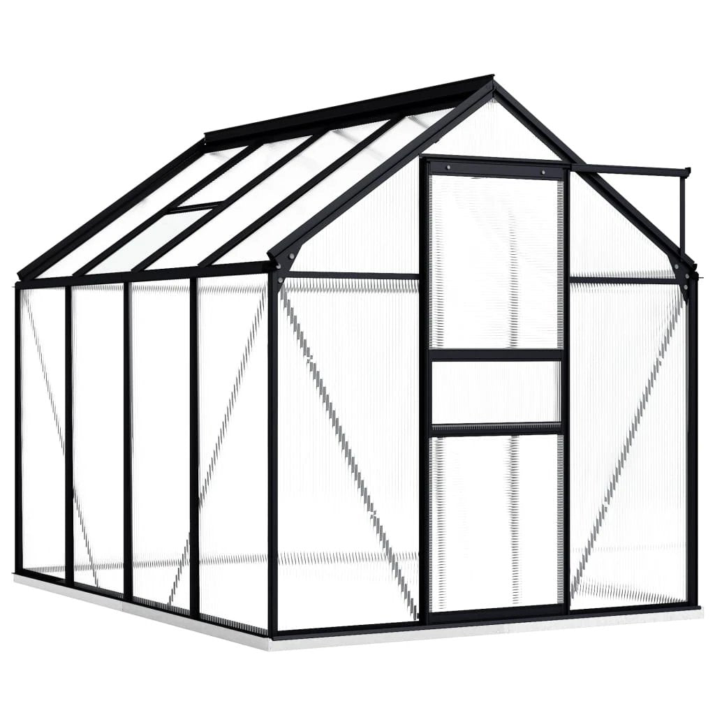 vidaXL vidaXL Greenhouse with Base Frame Anthracite Aluminium 3.61 m² - Greenhouse