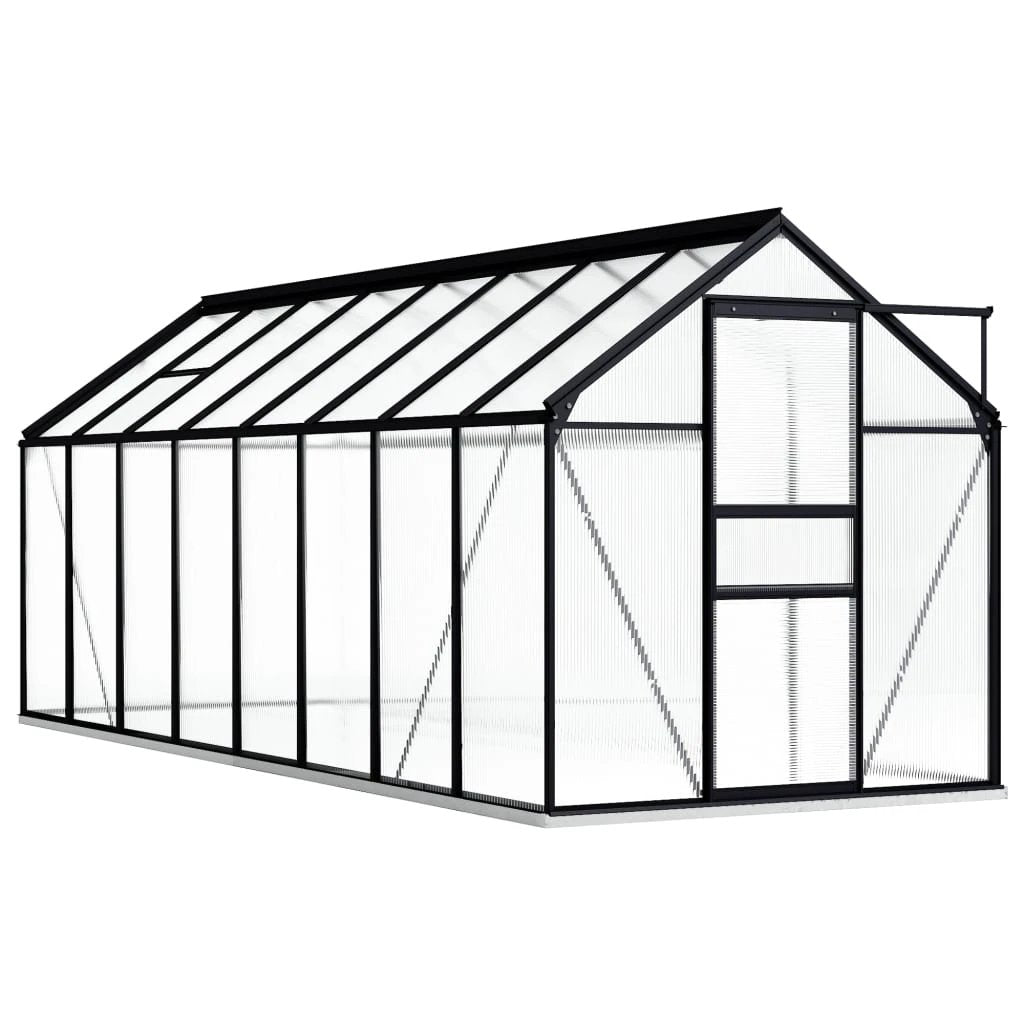 vidaXL vidaXL Greenhouse with Base Frame Anthracite Aluminium 3.61 m² - Greenhouse
