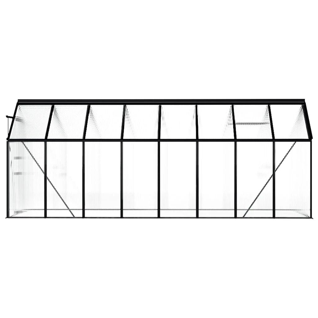 vidaXL vidaXL Greenhouse with Base Frame Anthracite Aluminium 3.61 m² - Greenhouse