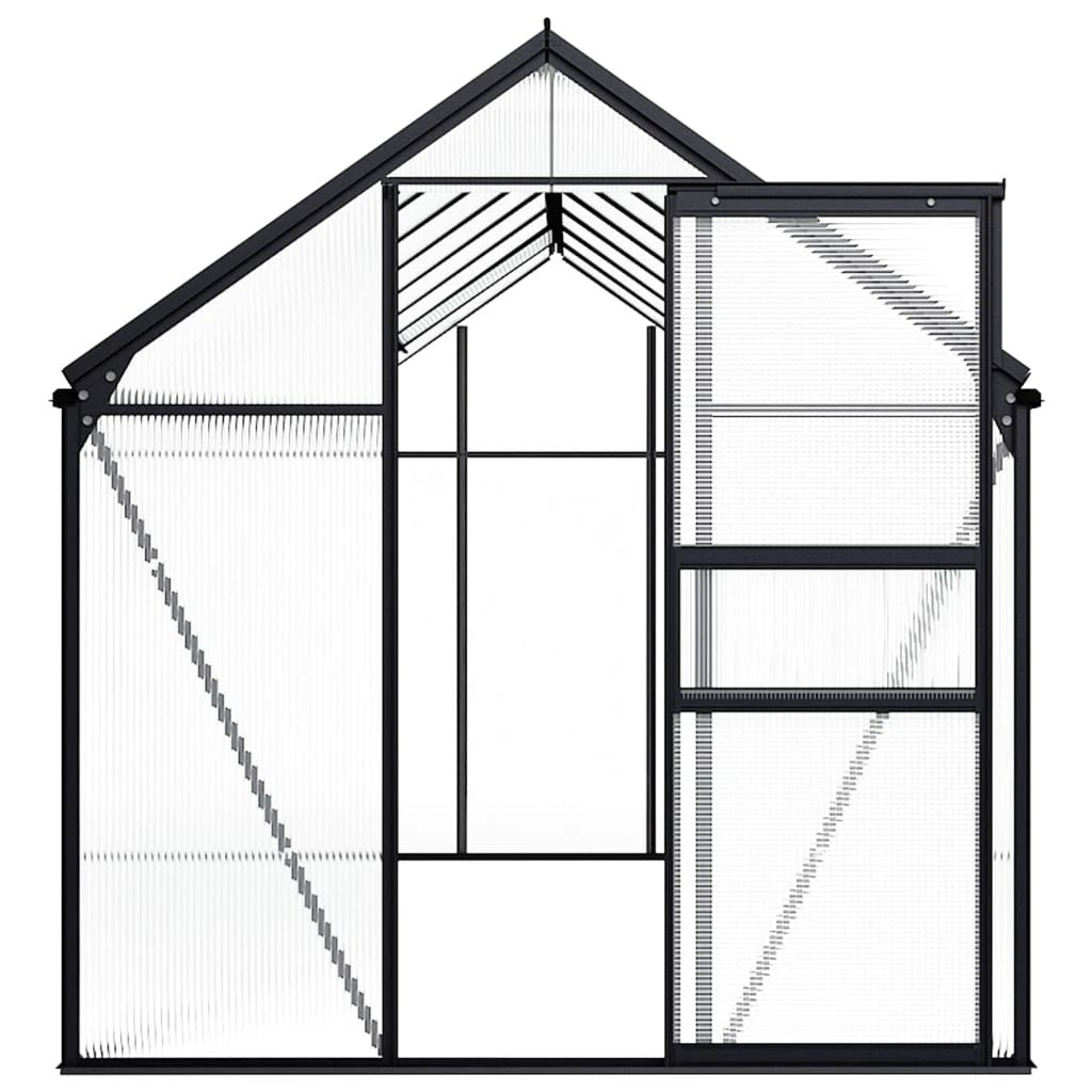vidaXL vidaXL Greenhouse with Base Frame Anthracite Aluminium 3.61 m² - Greenhouse