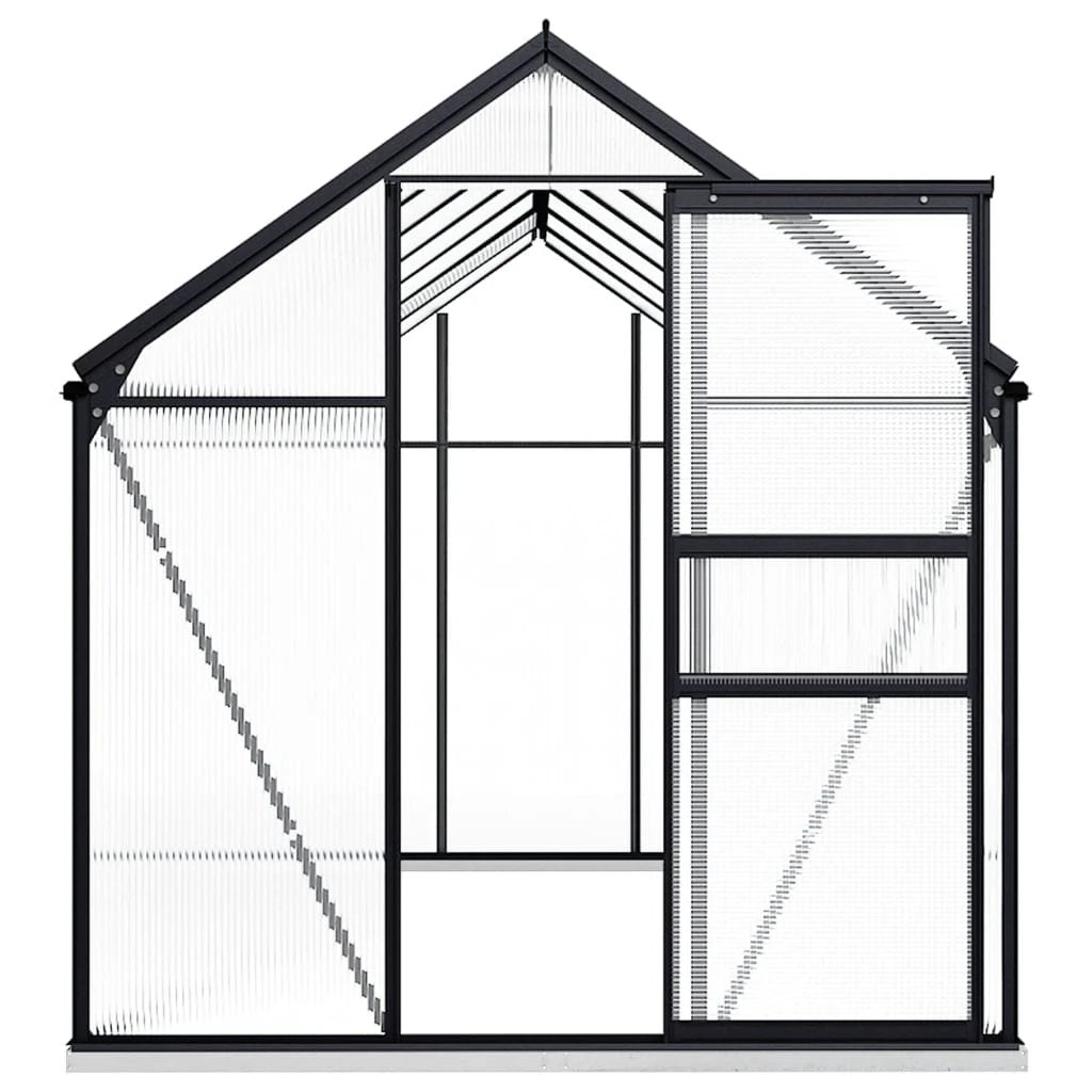 vidaXL Greenhouse with Base Frame Anthracite Aluminium 3.61 m² by vidaXL
