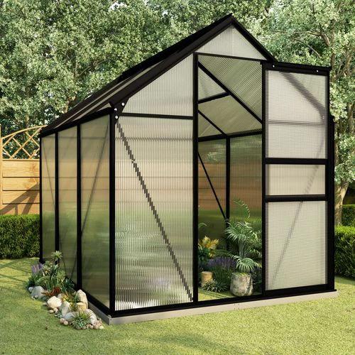 vidaXL vidaXL Greenhouse with Base Frame Anthracite Aluminium 3.61 m² - Greenhouse