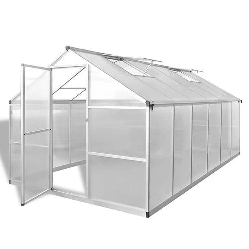 vidaXL Reinforced Aluminium Greenhouse with Base Frame 9.025 m² by vidaXL