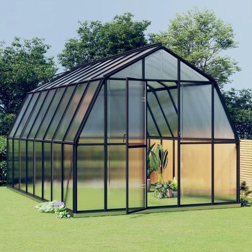 vidaXL Greenhouse with Base Frame Anthracite 3.3 m² Aluminium - Greenhouse