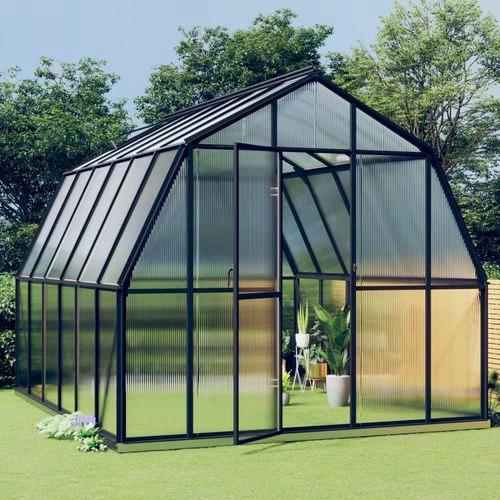 vidaXL Greenhouse with Base Frame Anthracite 3.3 m² Aluminium - Greenhouse