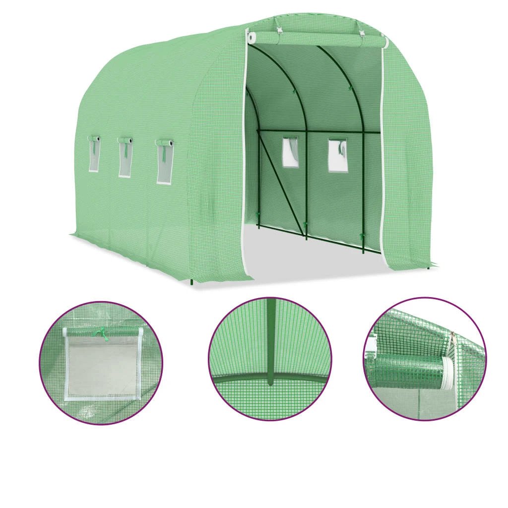 vidaXL Greenhouse 45 m² 15x3x2 m by vidaXL
