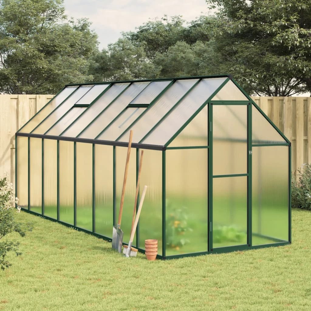 vidaXL Greenhouse with Base Frame Silver 224x169x202 cm Aluminium - Greenhouse