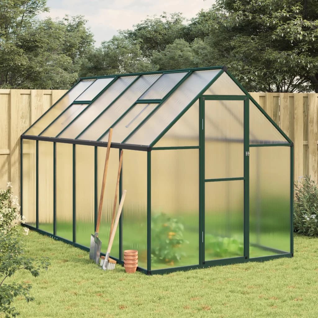 vidaXL Greenhouse with Base Frame Silver 224x169x202 cm Aluminium - Greenhouse