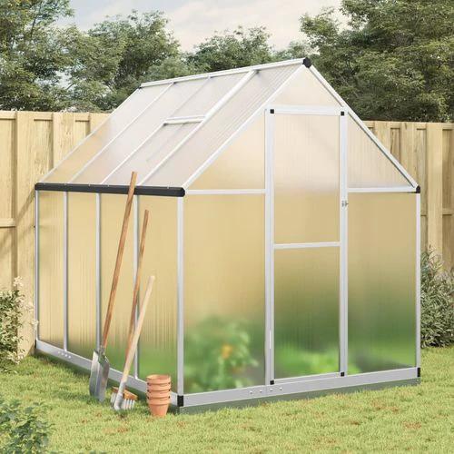 vidaXL Greenhouse with Base Frame Silver 224x169x202 cm Aluminium by vidaXL