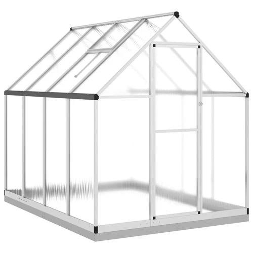 vidaXL Greenhouse with Base Frame Silver 224x169x202 cm Aluminium by vidaXL