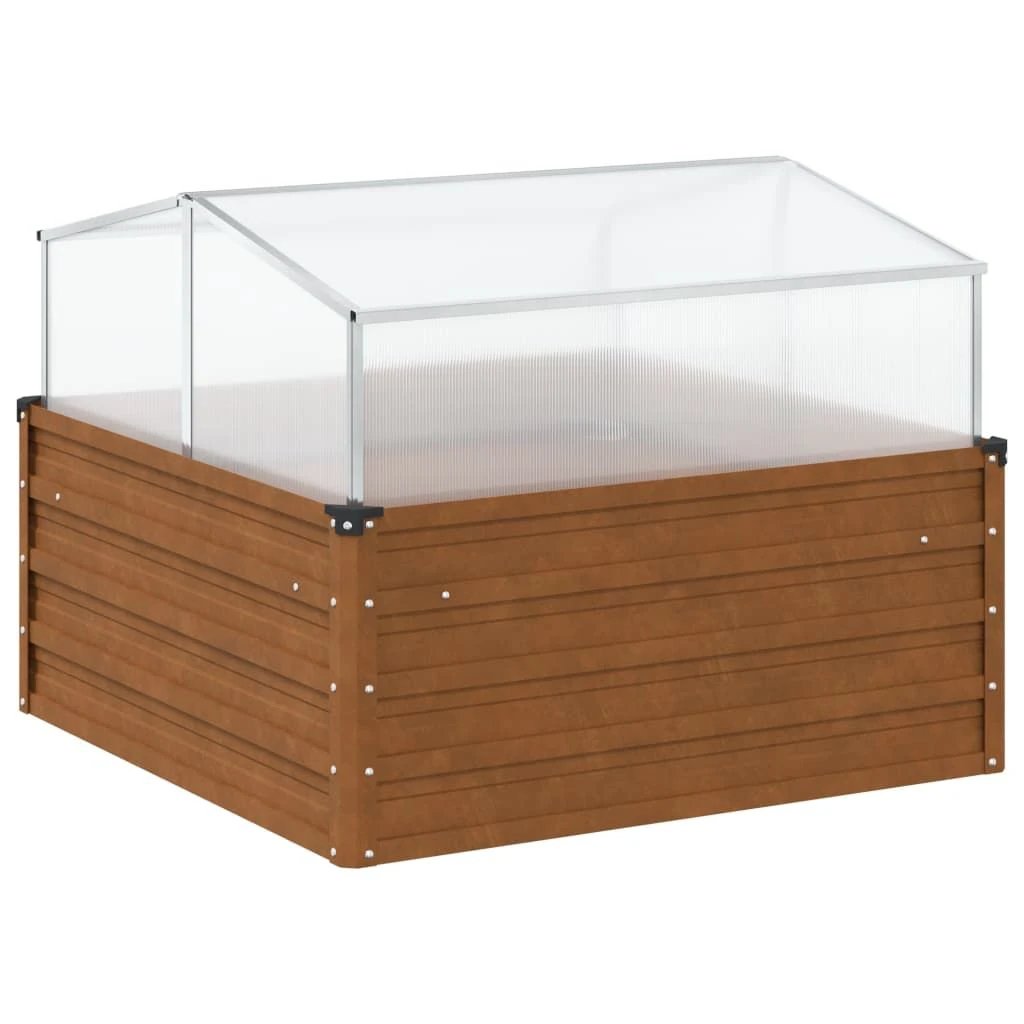 vidaXL vidaXL Greenhouse Brown 100x100x85 cm Galvanised Steel - Greenhouse