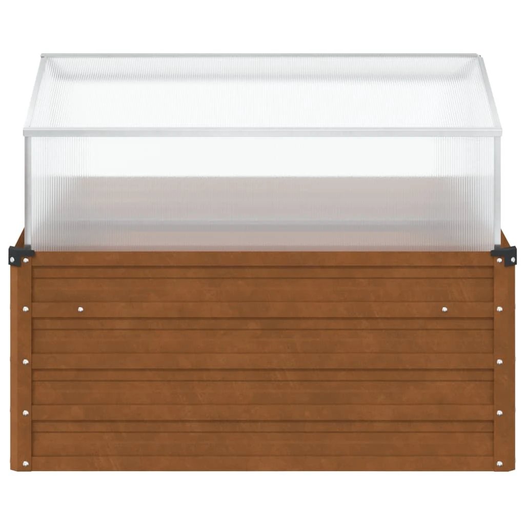 vidaXL vidaXL Greenhouse Brown 100x100x85 cm Galvanised Steel - Greenhouse