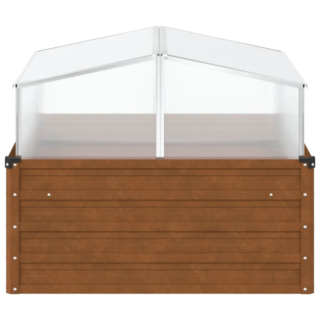 vidaXL vidaXL Greenhouse Brown 100x100x85 cm Galvanised Steel - Greenhouse