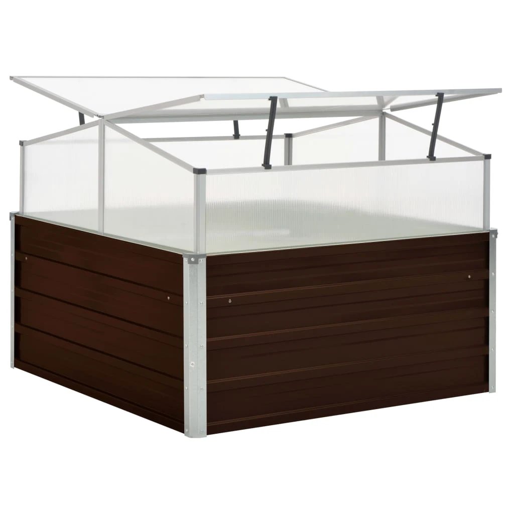 vidaXL Greenhouse Brown 100x100x85 cm Galvanised Steel by vidaXL