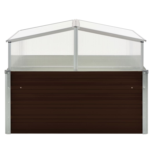 vidaXL vidaXL Greenhouse Brown 100x100x85 cm Galvanised Steel - Greenhouse
