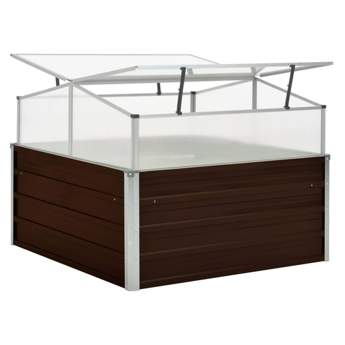 vidaXL vidaXL Greenhouse Brown 100x100x85 cm Galvanised Steel - Greenhouse