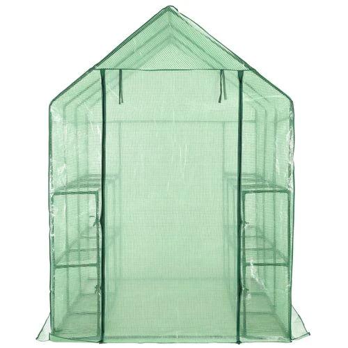 Walk-in Greenhouse with 12 Shelves Steel 143x214x196 cm by vidaXL