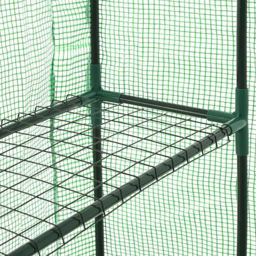 Walk-in Greenhouse with 12 Shelves Steel 143x214x196 cm by vidaXL