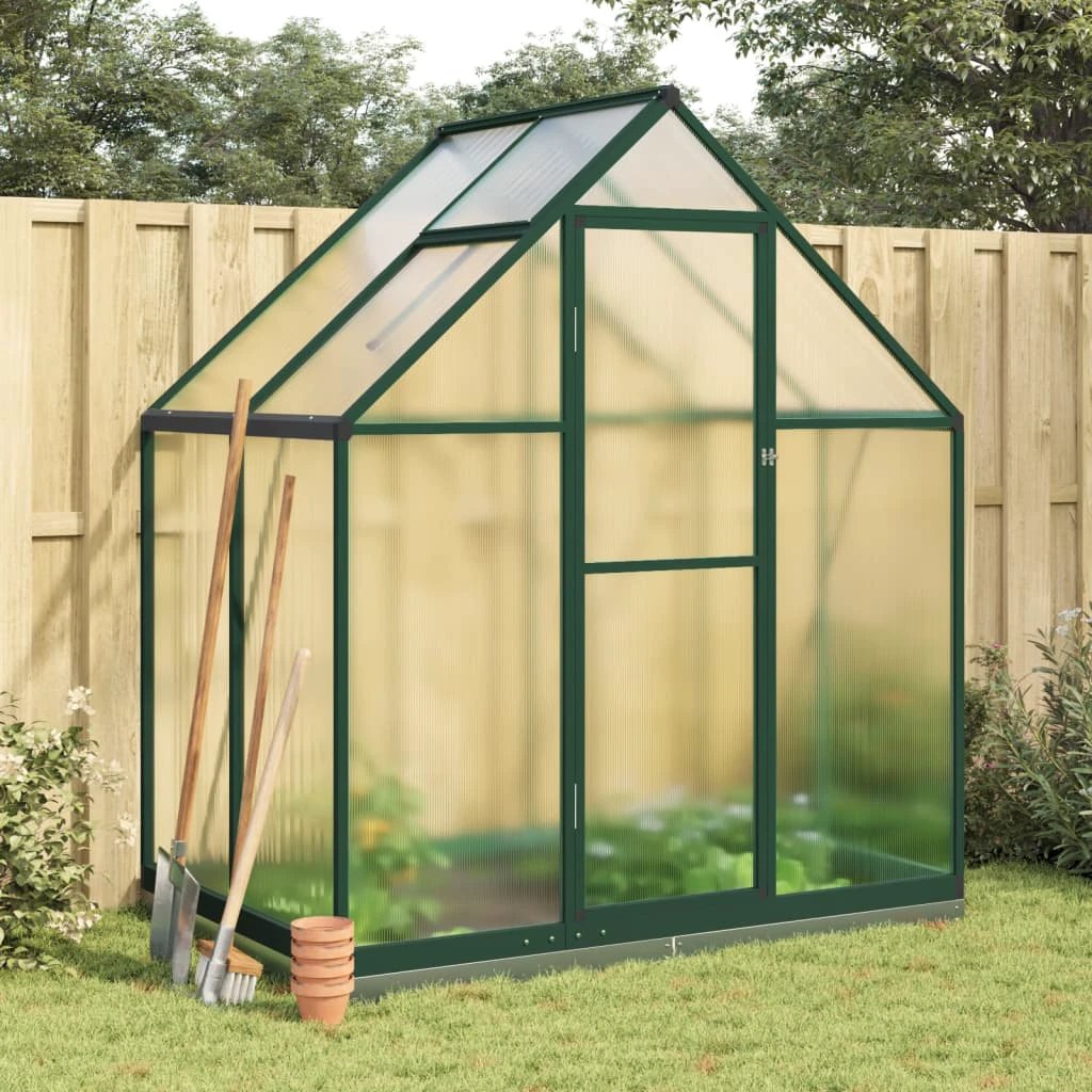 vidaXL Greenhouse with Base Frame Silver 169x58x195 cm Aluminium - Greenhouse