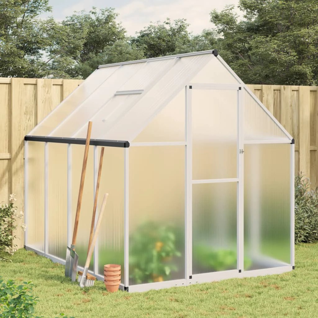 vidaXL Greenhouse with Base Frame Silver 169x58x195 cm Aluminium by vidaXL