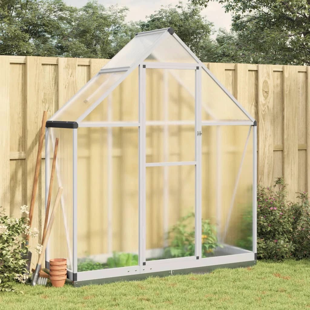 vidaXL Greenhouse with Base Frame Silver 169x58x195 cm Aluminium by vidaXL