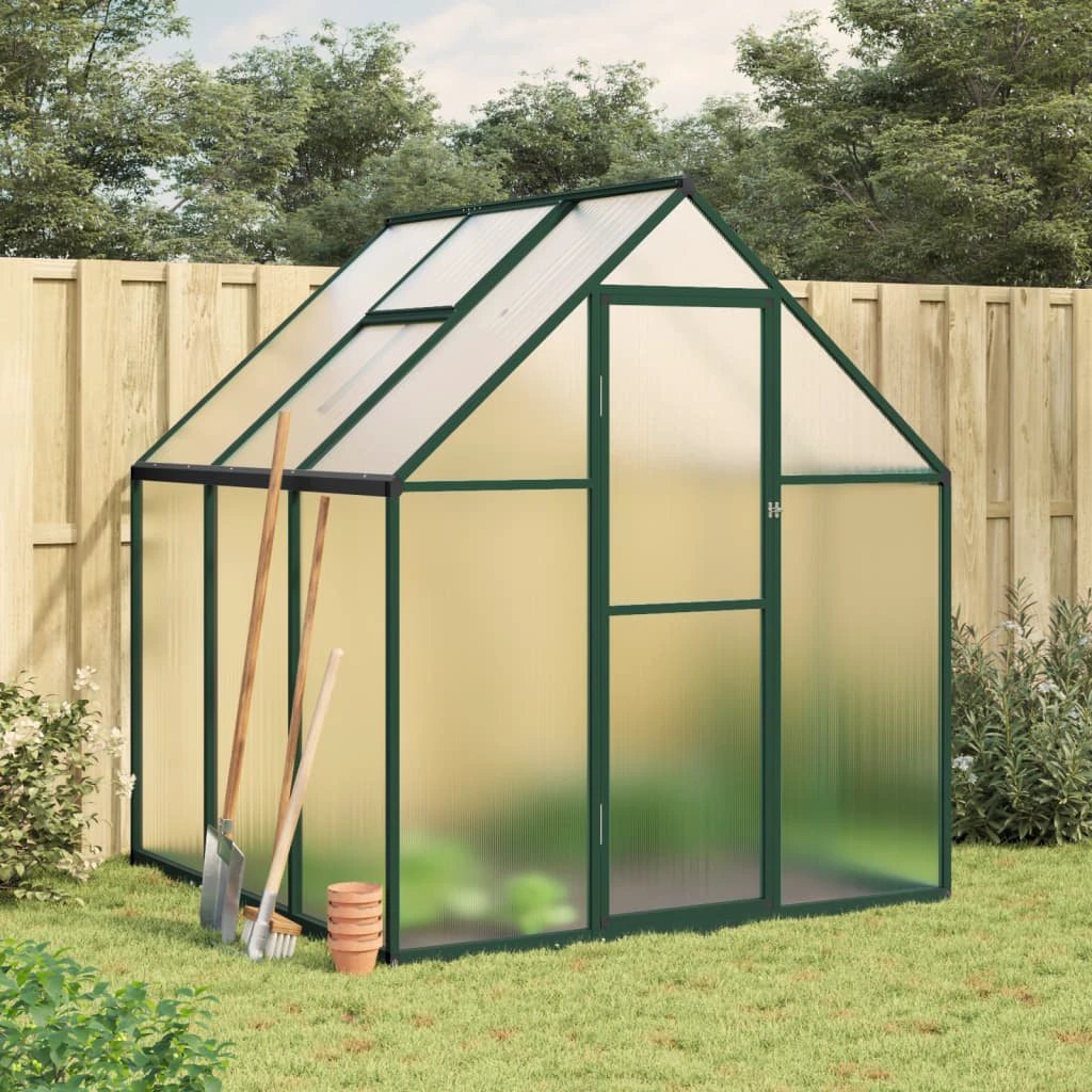vidaXL Greenhouse with Base Frame Silver 169x58x195 cm Aluminium - Greenhouse
