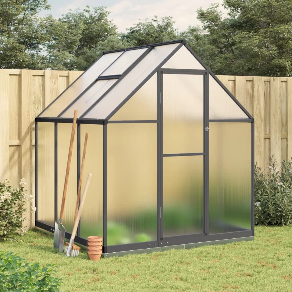 vidaXL Greenhouse with Base Frame Silver 169x58x195 cm Aluminium by vidaXL