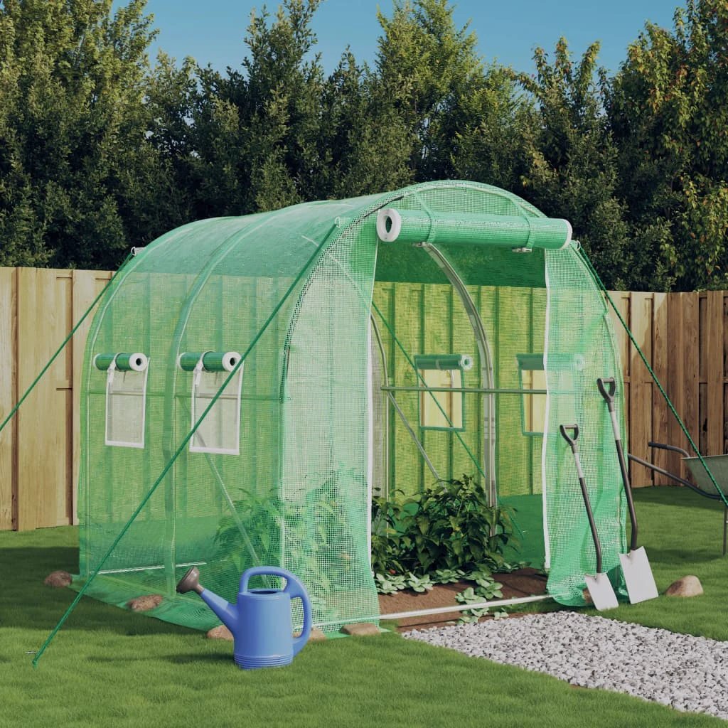 vidaXL Greenhouse with Steel Frame Green 4 m² 2x2x2 m by vidaXL