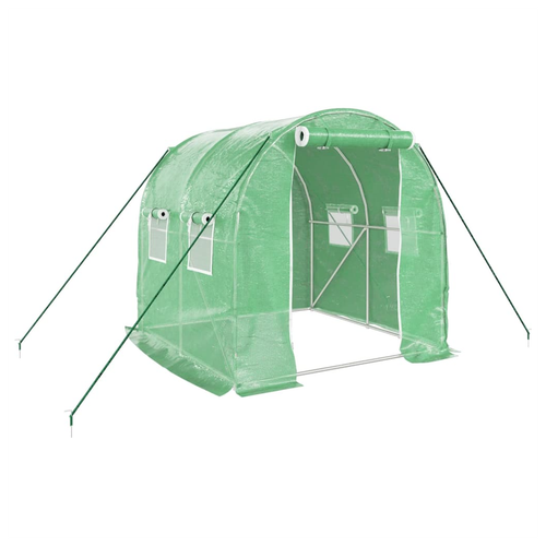 vidaXL Greenhouse with Steel Frame Green 4 m² 2x2x2 m by vidaXL