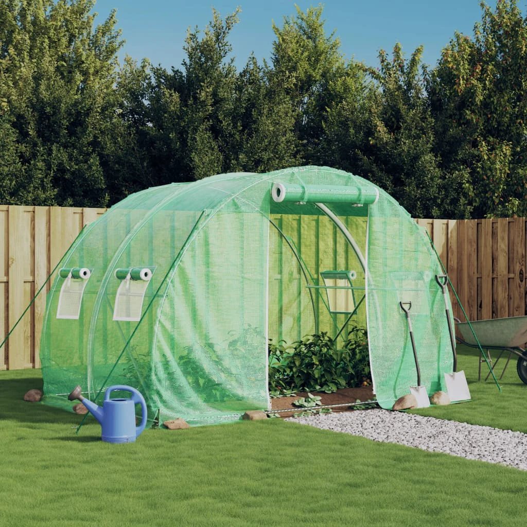 vidaXL Greenhouse with Steel Frame Green 6 m² 3x2x2 m by vidaXL