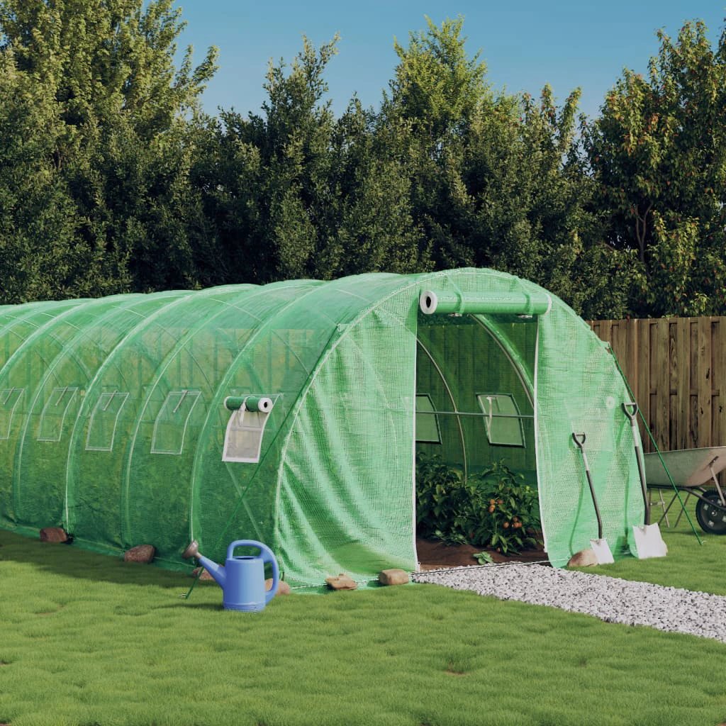 vidaXL Greenhouse with Steel Frame Green 6 m² 3x2x2 m by vidaXL