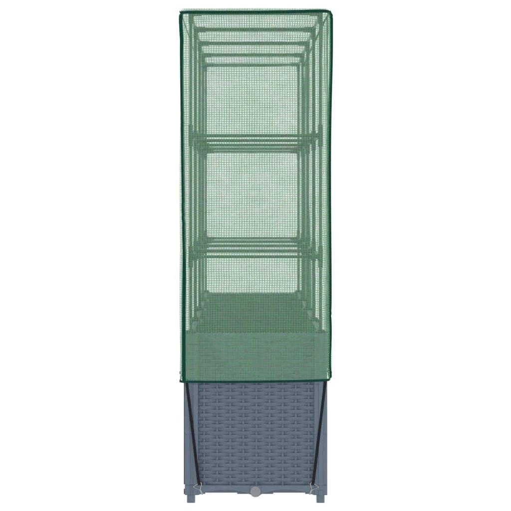 vidaXL Raised Bed with Greenhouse Cover Rattan Look 160x40x153 cm by vidaXL